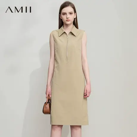 AMII【韩版休闲连衣裙】韩版休闲简约大气POLO无袖连衣裙图片