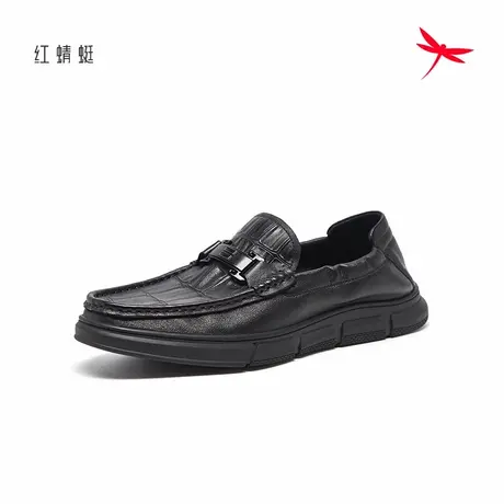 红蜻蜓真皮男士皮鞋乐福鞋软底豆豆鞋一脚蹬A4200672图片
