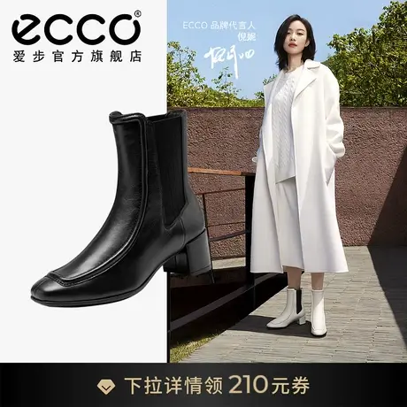 ECCO爱步切尔西靴女 真皮牛皮方头高跟皮靴 型塑35方头290743图片