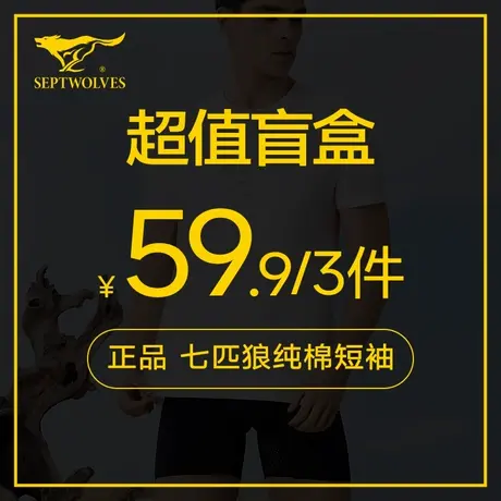七匹狼正品超值盲盒男士短袖t恤福袋【款式颜色随机发】图片