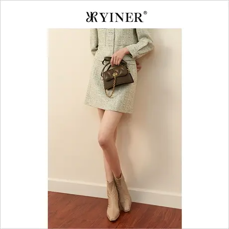 YINER音儿女装冬季编织小香风一步裙半身裙图片