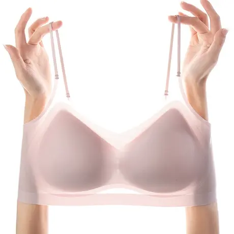 内衣女小胸聚拢夏季超薄款无痕冰丝运动背心式胸罩无钢圈美背文胸图片