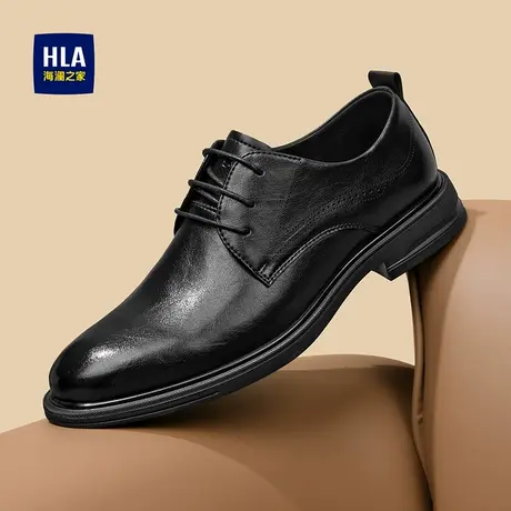 HLA/海澜之家男鞋2025新款商务皮鞋经典尖头正装耐磨德比鞋新郎鞋图片