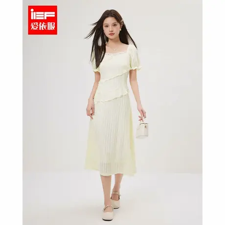 IEF/爱依服连衣裙2025夏季新款法式名媛淑女气质设计感连衣长裙图片