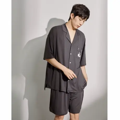 唐狮男士睡衣夏季薄款短袖2024新款大码男生可外穿家居服套装图片