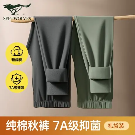 七匹狼冬季男士纯棉秋裤男款棉裤毛线裤打底裤薄款修身保暖裤衬裤图片