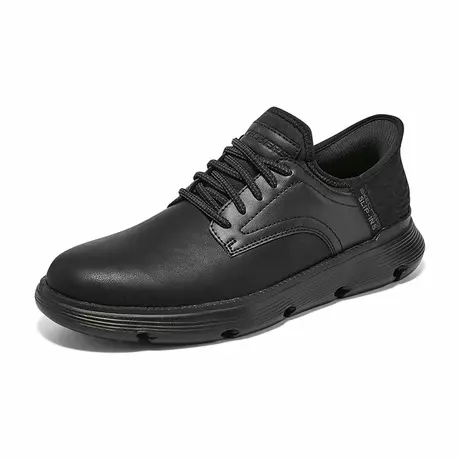 闪穿鞋Skechers斯凯奇Slip ins系列夏季男一脚蹬厚底商务休闲皮鞋图片