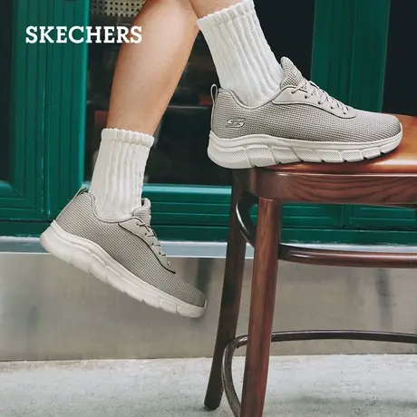 Skechers斯凯奇春男鞋绑带运动跑步鞋轻质百搭休闲鞋软底舒适透气图片