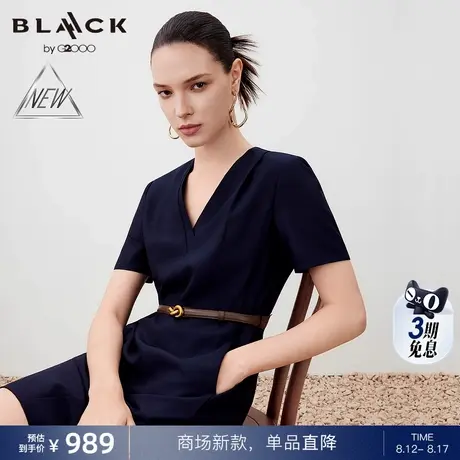 【配送腰带/绵羊毛混纺/商场新款】G2000女装FW25通勤短袖连衣裙图片