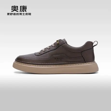 【门店发货】Aokang奥康秋季新款时尚休闲板鞋男耐磨复古单鞋图片
