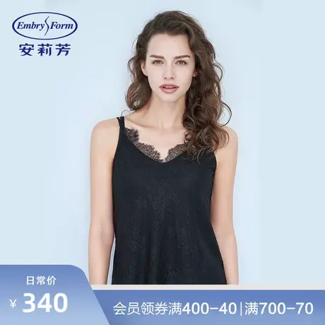 安莉芳性感深V蕾丝吊带睡衣女士舒适薄款冰丝家居上衣EL00220商品大图