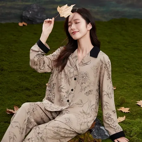 顶瓜瓜纯棉印花女士家居服套装 zb图片