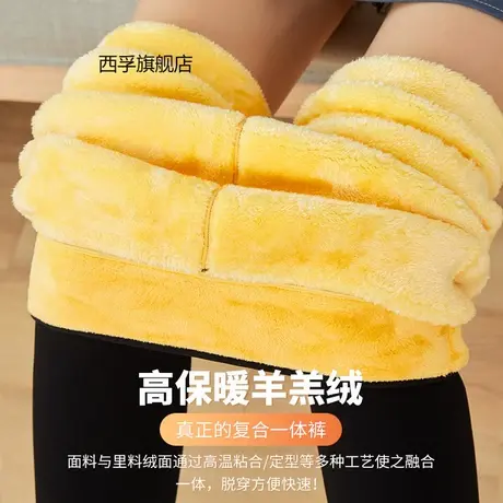 高腰保暖棉裤特厚800克羊羔绒打底裤女秋冬加绒加厚外穿一体大码商品大图