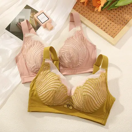 Shaply/莎莲妮大胸显小内衣女大码薄款透气蕾丝防走光收副乳文胸图片
