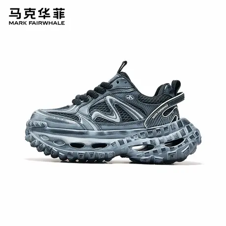 马克华菲男鞋秋季透气老爹鞋潮牌2025新款男士运动厚底增高轮胎鞋图片