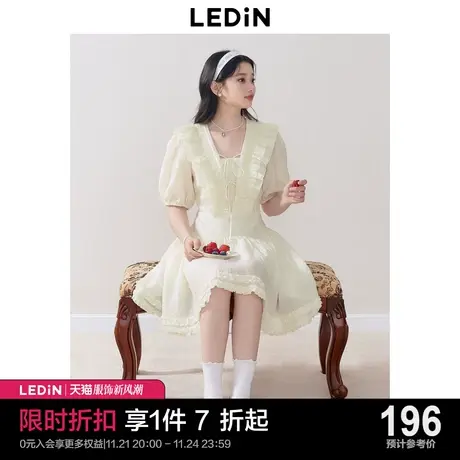 乐町温柔花边法式连衣裙2023秋季设计感公主裙气质仙女裙图片