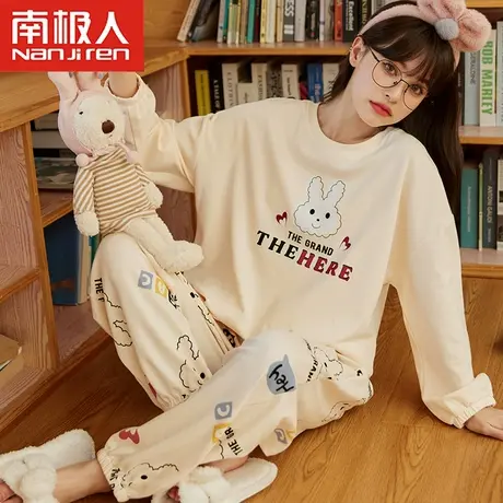 睡衣女春秋款纯棉长袖小个子高级感网红风套头居家服套装可外穿图片