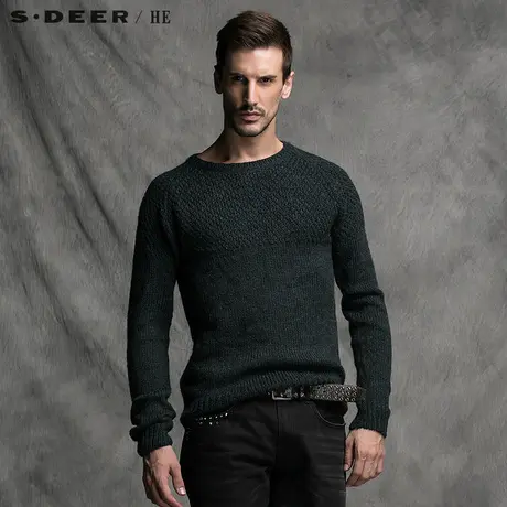 sdeerhe圣迪奥纯色休闲款男士针织衫H15373505图片