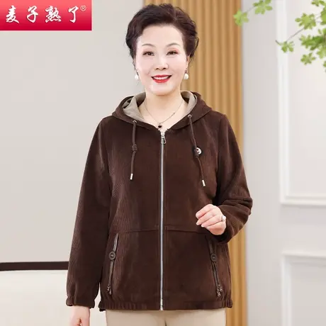 2024春季新款小个子妈妈装灯芯绒夹克外套气质中老年人女装秋上衣图片