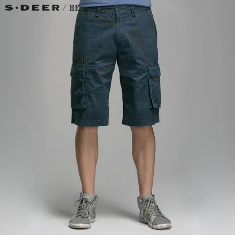 S.Deer/He【惠】 圣迪奥休闲纯棉男士中裤H14270792商品大图