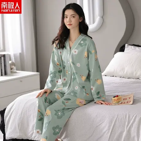 新款睡衣女春秋纯棉开衫和服长袖可爱家居服全棉秋冬季套装图片