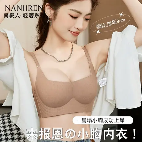 漫画圆圆胸内衣女小胸聚拢显大收副乳防下垂无钢圈上托性感文胸罩图片