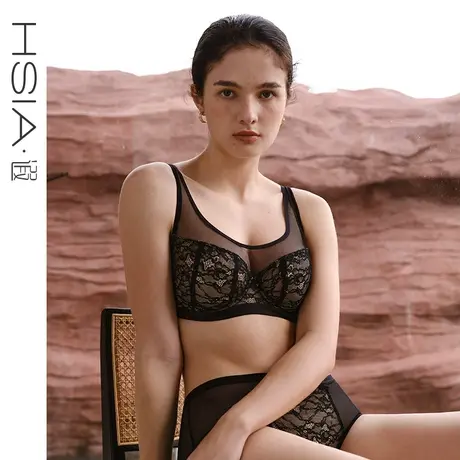 HSIA遐内衣背心式大容量防走光防凸点全罩杯胸罩轻薄大胸显小文胸商品大图