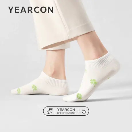 YEARCON/意尔康女袜女士浅口休闲夏季薄款透气船袜5双装女款袜子图片