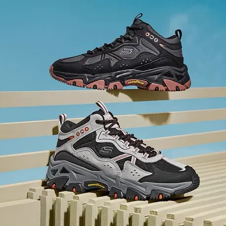 Skechers斯凯奇男鞋夏季休闲运动鞋厚底增高复古跑步鞋户外高帮鞋图片
