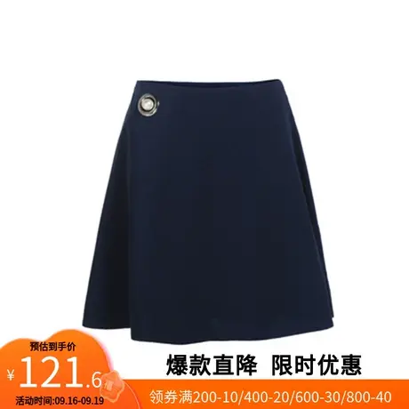 【艾格】2023夏季新款半身裙时尚休闲百搭日常圆球装饰点缀短裙子图片
