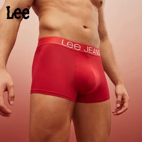 Lee李牌本命年内裤男纯棉红色7A抗菌透气四角裤平角裤红内裤图片