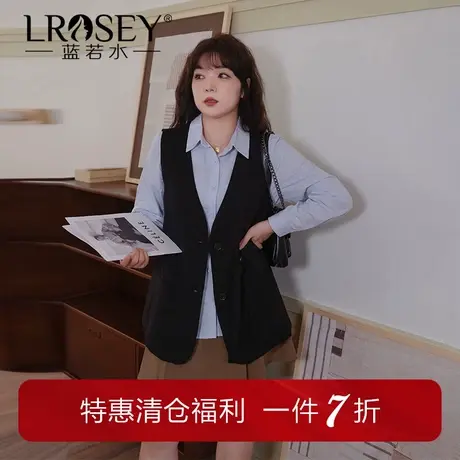 蓝若水大码中长款西装马夹外套女春季新款时髦设计感显瘦外穿上衣图片