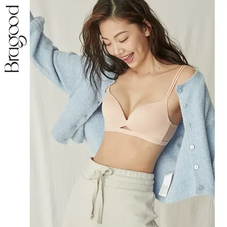 内衣女无钢圈小胸聚拢性感上托防下垂收副乳无痕日系薄款文胸套装商品大图