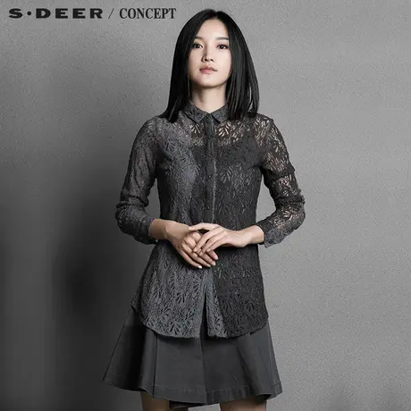 S&middot;DEER＼CONCEPT【新品】圣迪奥柔美蕾丝钩花长袖衬衫S15380511图片