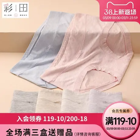 彩田莫代尔棉内裤女胖mm大码柔软透气中高腰棉感宽边三角女士内裤图片