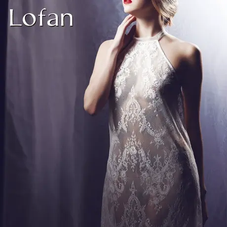 Lofan性感内衣家居服女复古蕾丝薄透吊带裙中露背睡裙 L3SH1058图片
