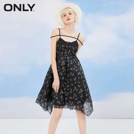 ONLY奥莱A字高腰苹果印花吊带连衣裙图片