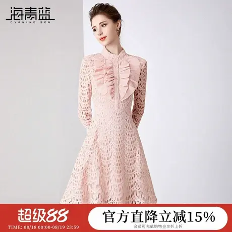 海青蓝 高级连衣裙秋季女2025年新款设计感小众女装时尚气质裙子图片