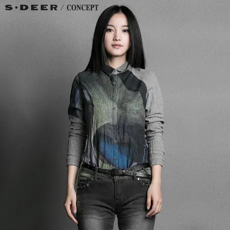 S&middot;DEER＼CONCEPT【新品】圣迪奥设计感抽象印花衬衫S15380590图片