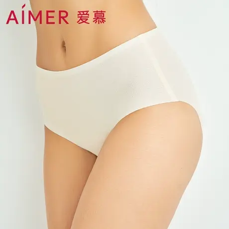 爱慕面膜内裤女抗菌纯棉里档冰丝感女士中腰无痕平角裤薄夏季透气商品大图