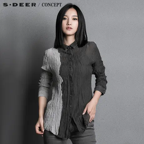 S&middot;DEER＼CONCEPT【新品】圣迪奥复古肌理感印花衬衫S15380508图片