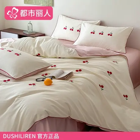 轻奢刺绣长绒棉床上四件套纯棉全棉被套床单款2025新款高级感床品图片