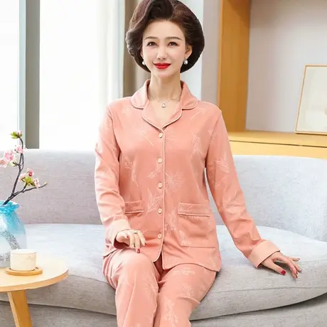 南极人纯棉睡衣女士春秋季长袖中老年妈妈家居服套装2023年新款冬商品大图