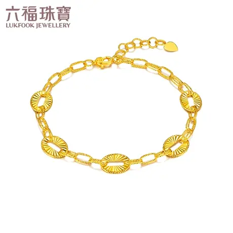 六福珠宝环想黄金手链时尚女款足金手链首饰正品计价GJGTBB0011图片