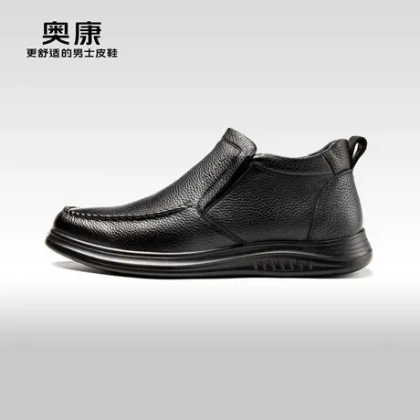 奥康男鞋2023冬季新款潮流休闲鞋男士加绒保暖舒适皮鞋爸爸鞋图片
