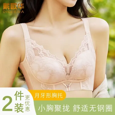 秋季新品内衣女聚拢女文胸无钢圈调整型小胸平胸显大性感蕾丝上托图片