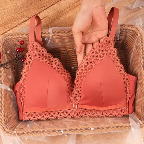 内衣女小胸聚拢文胸三角杯无钢圈调整型收副乳感豹纹bra奥维丝丽图片
