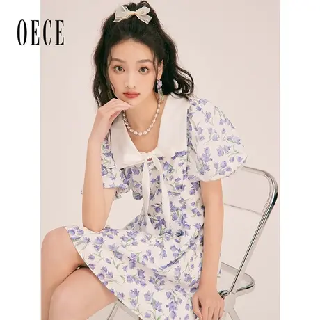 Oece气质碎花连衣裙2023春夏新款女装设计感小众裙子法式少女裙图片