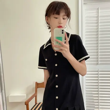 omont蛋挞家 小香风连衣裙2022新款夏季女休闲显瘦气质高级感裙子图片