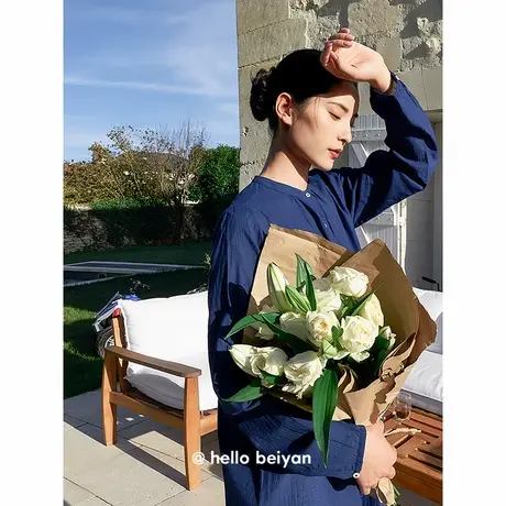 hello beiyan ● 贝妍春夏薄款梭织纯棉女睡衣  森系复古宽松睡裙图片